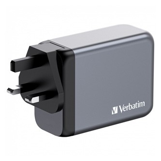 GaN cestovní nabíječka do sítě Verbatim, USB 3.0, USB C, šedá, 200 W, vyměnitelné vidlice C,G,A.