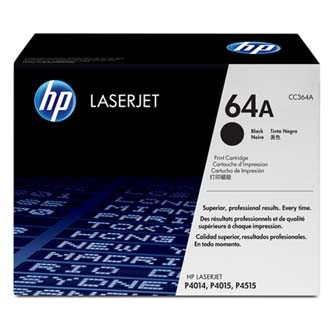 HP 64A CC364A čierný (black) originálný toner.
 
Prečo kúpiť našu originálnu náplň?
 
 

Originálny toner = záruka priamo od výrobcu tlačiarne
100% použitie v tlačiarni - bezproblémové fungovanie s vašou tlačiarňou
Použitím originálnej náplne predlžujete životnosť tlačiarne
Osvedčená špičková kvalita - vysokokvalitná a spoľahlivá tlač originálnou tlačovou kazetou od prvej do poslednej stránky
Trvalé a profesionálne výsledky tlače - dlhodobá udržateľnosť tlače
Kratšie zdržanie pri tlači stránok
Garancia Vašej spokojnosti pri použití našej originálnej náplne
Zabezpečujeme bezplatnú recykláciu originálnych náplní
Zlyhanie náplne v menej ako 1% prípadov
Jednoduchá a rýchla výmena náplne

Kód výrobca: CC364A