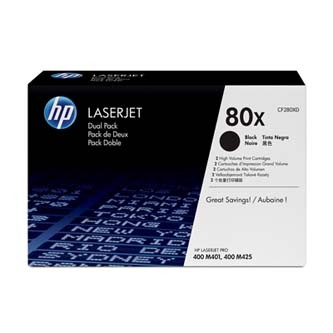 HP 80X CF280XD dvojbalení čierný (black) originálny toner.
 
Prečo kúpiť našu originálnu náplň?
 
 

Originálny toner = záruka priamo od výrobcu tlačiarne
100% použitie v tlačiarni - bezproblémové fungovanie s vašou tlačiarňou
Použitím originálnej náplne predlžujete životnosť tlačiarne
Osvedčená špičková kvalita - vysokokvalitná a spoľahlivá tlač originálnou tlačovou kazetou od prvej do poslednej stránky
Trvalé a profesionálne výsledky tlače - dlhodobá udržateľnosť tlače
Kratšie zdržanie pri tlači stránok
Garancia Vašej spokojnosti pri použití našej originálnej náplne
Zabezpečujeme bezplatnú recykláciu originálnych náplní
Zlyhanie náplne v menej ako 1% prípadov
Jednoduchá a rýchla výmena náplne

Kód výrobca: CF280XD