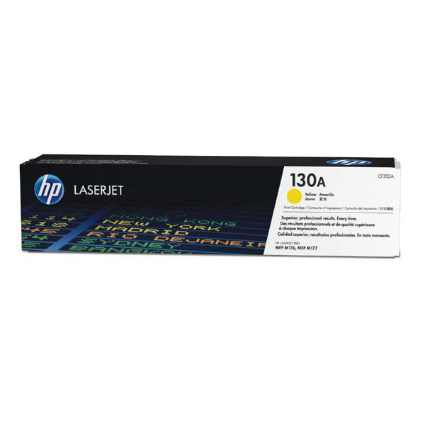 HP 130A CF352A žltý (yellow) originálny toner.
 
Prečo kúpiť našu originálnu náplň?
 
 

Originálny toner = záruka priamo od výrobcu tlačiarne
100% použitie v tlačiarni - bezproblémové fungovanie s vašou tlačiarňou
Použitím originálnej náplne predlžujete životnosť tlačiarne
Osvedčená špičková kvalita - vysokokvalitná a spoľahlivá tlač originálnou tlačovou kazetou od prvej do poslednej stránky
Trvalé a profesionálne výsledky tlače - dlhodobá udržateľnosť tlače
Kratšie zdržanie pri tlači stránok
Garancia Vašej spokojnosti pri použití našej originálnej náplne
Zabezpečujeme bezplatnú recykláciu originálnych náplní
Zlyhanie náplne v menej ako 1% prípadov
Jednoduchá a rýchla výmena náplne

Kód výrobca: CF352A