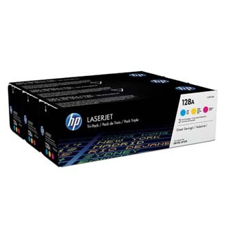 HP 128A CF371AM, azurová/purpurová/žlutá (cyan/magenta/yellow) originální toner