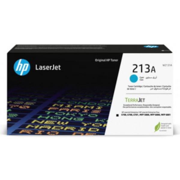 HP 213A W2131A azúrový (cyan) originálny toner.
   Originálny toner = záruka priamo od výrobcu tlačiarne 100% použitie v tlačiarni - bezproblémové fungovanie s vašou tlačiarňou Použitím originálnej náplne predlžujete životnosť tlačiarne Osvedčená špičková kvalita - vysokokvalitná a spoľahlivá tlač originálnou tlačovou kazetou od prvej do poslednej stránky Trvalé a profesionálne výsledky tlače - dlhodobá udržateľnosť tlače Kratšie zdržanie pri tlači stránok Garancia Vašej spokojnosti pri použití našej originálnej náplne Zabezpečujeme bezplatnú recykláciu originálnych náplní Zlyhanie náplne v menej ako 1% prípadov Jednoduchá a rýchla výmena náplne  Kód výrobca: W2131A