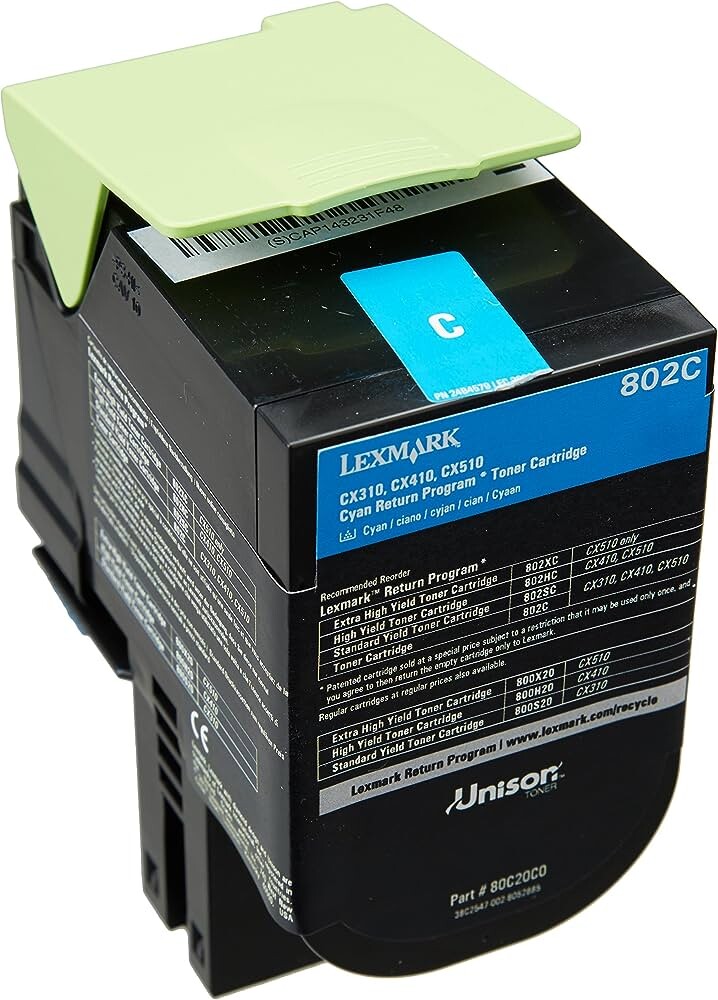 Lexmark 80C20C0 azúrový (cyan) originálny toner.
Prečo kúpiť našu originálnu náplň?
 

Originálny toner = záruka priamo od výrobcu tlačiarne
100% použitie v tlačiarni - bezproblémové fungovanie s vašou tlačiarňou
Použitím originálnej náplne predlžujete životnosť tlačiarne
Osvedčená špičková kvalita - vysokokvalitná a spoľahlivá tlač originálnou tlačovou kazetou od prvej do poslednej stránky
Trvalé a profesionálne výsledky tlače - dlhodobá udržateľnosť tlače
Kratšie zdržanie pri tlači stránok
Garancia Vašej spokojnosti pri použití našej originálnej náplne
Zabezpečujeme bezplatnú recykláciu originálnych náplní
Zlyhanie náplne v menej ako 1% prípadov
Jednoduchá a rýchla výmena náplne

Kód výrobca: 80C20C0