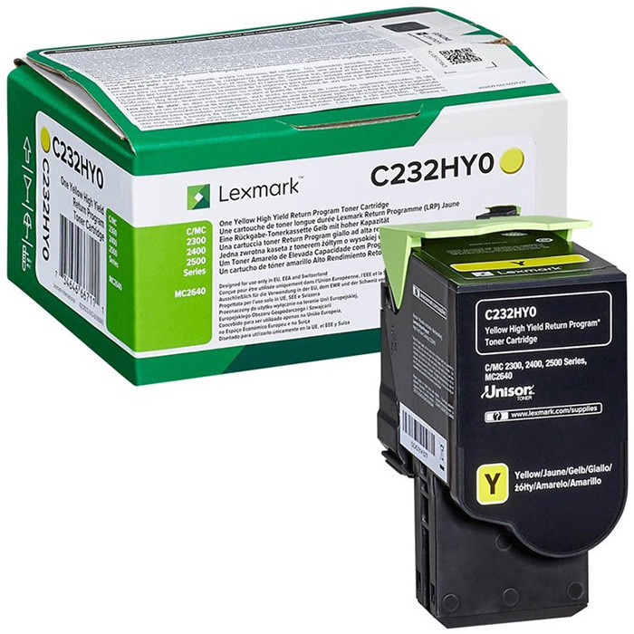 Lexmark C232HY0 žltý (yellow) originálny toner.
Prečo kúpiť našu originálnu náplň?
 
 

Originálny toner = záruka priamo od výrobcu tlačiarne
100% použitie v tlačiarni - bezproblémové fungovanie s vašou tlačiarňou
Použitím originálnej náplne predlžujete životnosť tlačiarne
Osvedčená špičková kvalita - vysokokvalitná a spoľahlivá tlač originálnou tlačovou kazetou od prvej do poslednej stránky
Trvalé a profesionálne výsledky tlače - dlhodobá udržateľnosť tlače
Kratšie zdržanie pri tlači stránok
Garancia Vašej spokojnosti pri použití našej originálnej náplne
Zabezpečujeme bezplatnú recykláciu originálnych náplní
Zlyhanie náplne v menej ako 1% prípadov
Jednoduchá a rýchla výmena náplne

C232HY0