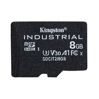 Kingston paměťová karta Micro Secure Digital Card Industria, 8GB, micro SDHC, SDCIT2/8GBSP, UHS-I U3 (Class 10), V30, A1, pSLC kar