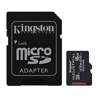 Kingston paměťová karta Industrial C10, 16GB, micro SDHC, SDCIT2/16GB, UHS-I U3 (Class 10), V30, A1, pSLC karta s adaptérem