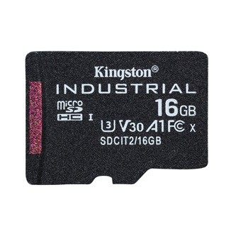 Kingston paměťová karta Industrial C10, 16GB, micro SDHC, SDCIT2/16GBSP, UHS-I U3 (Class 10), V30, A1, pSLC karta