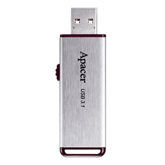 Apacer USB flash disk, USB 3.0, 16GB, AH35A, stříbrný, AP16GAH35AS-1, USB A, s výsuvným konektorem