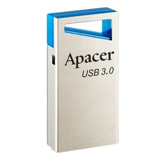 Apacer USB flash disk, USB 3.0, 64GB, AH155, stříbrný, AP64GAH155U-1, USB A, s poutkem