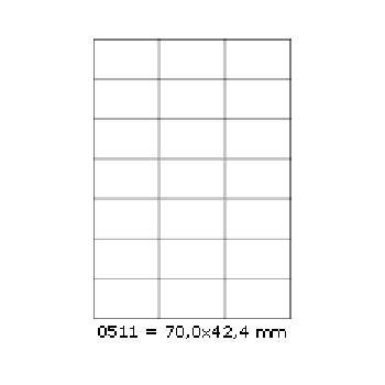 Samolepicí etikety 70 x 42,4 mm, 21 etiket, A4, 100 listů