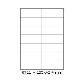 Samolepicí etikety 105 x 42,4 mm, 14 etiket, A4, 100 listů