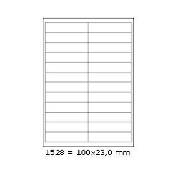 Samolepicí etikety 210 x 74,2 mm, 4 etiket, A4, 100 listů