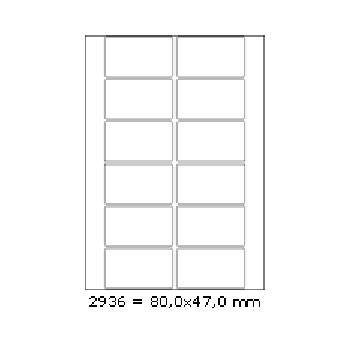 Samolepicí etikety 80 x 47 mm, 12 etiket, A4, 100 listů