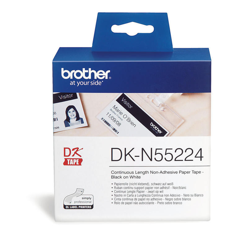 Brother DK-N55224, 54mm x 30,48m, bílá nelepicí papírová role