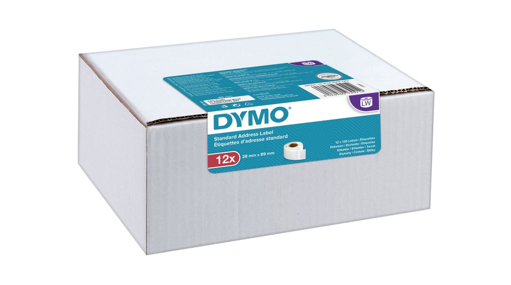 Dymo 99010, 2093091, 28mm x 89mm, adresní papírové štítky originální, 12ks.