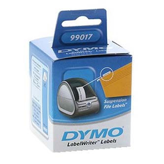 Dymo 99017, S0722460, 12mm x 50mm, bílé, 220 ks, papírové štítky na závěsné pořadače,