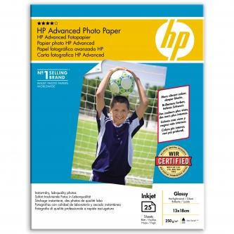 HP Q8696A Advanced Glossy Photo Paper, foto papír, lesklý, zdokonalený, bílý, 13x18cm, 5x7