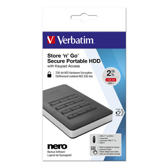 Verbatim externí pevný disk, Store N Go Secure Portable, 2.5