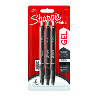 Levně Sharpie, gelové pero S-Gel, černé, 3ks, 0.7mm