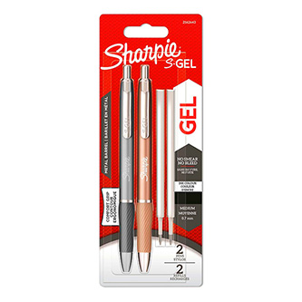 Levně Sharpie, gelové pero S-Gel Metal, černé, 2ks, 0.7mm, navíc 2 náplně