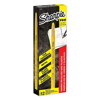 Levně Sharpie, popisovač China Marker, žlutý, 12ks, 2mm, smazatelný, voskový