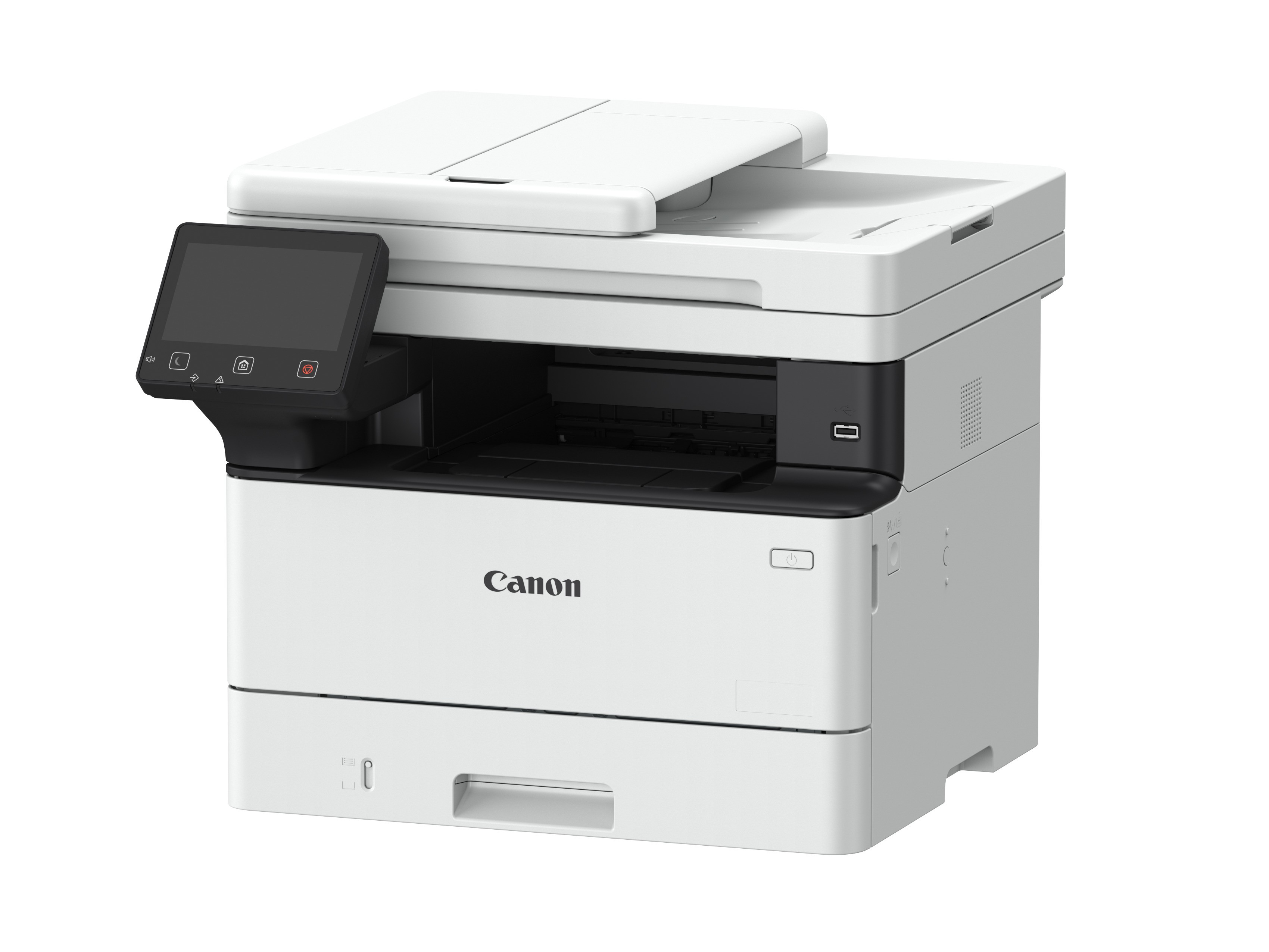 Canon i-SENSYS MF465dw EU MFP 5951C007 laserová multifunkce.

VŠEOBECNÉ ŠPECIFIKÁCIE
Typ zariadenia: Čiernobiele laserové multifunkčné zariadenie
Dostupné funkcie: Tlač, kopírovanie, skenovanie a faxovanie

ŠPECIFIKÁCIE TLAČE
Rýchlosť tlače: 
Jednostranne: až 40 str./min (A4), až 65,4 str./min (A5 – na šírku)
Obojstranne: až 33,6 obr./min (A4)
Spôsob tlače: Čiernobiela tlač laserovým lúčom
Rozlíšenie tlače: Až 1 200 × 1 200 dpi
Doba zahrievania: Pribl.

Režim úspory tonera: ÁnoPokročilé tlačové funkcie:
Šifrovaná zabezpečená tlač
Zabezpečená tlač
Tlač z pamäťového zariadenia USB (JPEG/TIFF/PDF)
Tlač z cloudu (Dropbox, Disk Google, OneDrive) (PDF/JPEG)
Microsoft Universal Print
iOS: AirPrint, aplikácia Canon PRINT Business
Android: certifikácia pre technológiu Mopria, aplikácia Canon PRINT Business, modul plug-in Canon Print Service

ŠPECIFIKÁCIE KOPÍROVANIARýchlosť kopírovania:
Jednostranne (A4): až 40 str./min
Obojstranne (A4): až 33,6 obr./minDoba vytlačenia prvej kópie: Pribl.
Rozlíšenie kopírovania: Až 600 × 600 dpi
Režimy kopírovania: Text, text/fotografie (predvolené), text/fotografie (vysoká kvalita), fotografie
Obojstranné kopírovanie: Obojstranné na obojstranné (automatické)
Viacnásobné kópie: Až 999 kópií

ŠPECIFIKÁCIE PRE SKENOVANIEŠtandardný typ: Farebný
Rozlíšenie skenovania: 
Optické: až 600 × 600 dpi
Rozšírené: až 9 600 × 9 600 dpi

Farebná hĺbka skenovania: 24 bitov / 24 bitov (vstup/výstup)
Stupne šedej: 256 úrovní
Kompatibilita: TWAIN, WIA, ICA
Maximálna šírka skenovania: 216 mm

ŠPECIFIKÁCIE FAXURýchlosť modemu: 33,6 kb/s (až 3 sekundy/stranu)
Režim prijímania: Iba fax, automatické prepínanie fax/telefón, režim záznamníka, manuálny
Rozlíšenie faxu:
Štandardné: 200 × 100 dpi
Jemné: 200 × 200 dpi
Veľmi jemné: 200 × 400 dpi
Ultra jemné: 400 × 400 dpi
Pamäť faxu: Až 512 strán
Rýchle voľby: Až 281 volieb
Skupinové predvoľby / príjemcovia: Maximálne 299 predvolieb / maximálne 299 príjemcov
Sekvenčné vysielanie: Maximálne 310 príjemcov
Zálohovanie pamäte: Trvalá záloha pamäte faxu (zálohovanie pomocou pamäte Flash)
Obojstranné faxovanie: Áno (odosielanie a prijímanie)
Ďalšie funkcie: Meno odosielateľa (TTI), priame odosielanie, hlásenie o vysielaní, sekvenčné vysielanie

PRÁCA S MÉDIAMITyp skenera: Sklo skenera, obojstranný automatický podávač dokumentov (jednoprůchodový)
Vstup papiera (štandardne): 
Zásobník na 250 listov
Viacúčelový zásobník s kapacitou 100 listov
Automatický podávač dokumentov na 50 listov
Vstup papiera (voliteľne): Zásobník na 550 listov
Maximálna vstupná kapacita papiera: 900 listov
Výstup papiera: 150 listov
Typy médií: Bežný papier, recyklovaný papier, silný papier, tenký papier, štítok, pohľadnica, obálka
Veľkosti médií:
Zásobník (štandardný a voliteľný):
A4, A5, A5 (na šírku), A6, B5, Legal, Letter, Executive, Statement, OFFICIO, B-OFFICIO, M-OFFICIO, GLTR, GLGL, Foolscap, 16K, užívateľské veľkosti: minimálne 105 × 148 mm až maximálne 216,0 × 355,6 mm.Gramáže médií: 
Zásobník (štandardný a voliteľný): 60 až 120 g/m2
Viacúčelový zásobník: 60 až 199 g/m2
Automatický podávač dokumentov: 60 až 120 g/m2Obojstranná tlač:A4, Legal, Letter, OFFICIO, B-OFFICIO, M-OFFICIO, GLGL, Foolscap
Používateľská veľkosť: minimálne 210 × 279,4 mm až maximálne 216,0 × 355,6 mm
60 až 120 g/m2

ROZHRANIE A SOFTVÉRTyp rozhrania: USB 2.0 Hi-Speed, 10BASE-T/100BASE-TX/1000Base-T, Wi-Fi – 802.11b/g/n, bezdrôtové priame pripojenieKompatibilita s operačným systémom:
Windows® 11 / Windows® 10 / Server® 2022 / Server® 2019 / Server® 2016 / Server® 2012R2 / Server® 2012
Mac OS X verzia 10.13 a vyššie
Linux

VŠEOBECNÉ VLASTNOSTI
Odporúčaný mesačný objem tlače: 750 až 4 000 strán za mesiac
Pracovné využitie: Maximálne 80 000 strán za mesiac
Rýchlosť procesora: 1 200 MHz
Pamäť: 1 GB
Úložisko: 4GB eMMC
Ovládací panel: Farebná dotyková obrazovka LCD s uhlopriečkou 12,7 cm
Rozmery s priehradkami (Š × H × V): 420 mm × 460 mm × 375 mm
Priestor pre inštaláciu (Š × H × V): 689 mm × 1 081 mm × 824 mm
Hmotnosť: Pribl.

SPOTREBNÝ MATERIÁL
Kazety:
Kazeta 070 (3 000 strán) - súčasť balenia
Kazeta 070H (10 200 strán)

PRÍSLUŠENSTVO
Jednotka podávača papiera AH1 (zásobník na 550 listov)
 
!