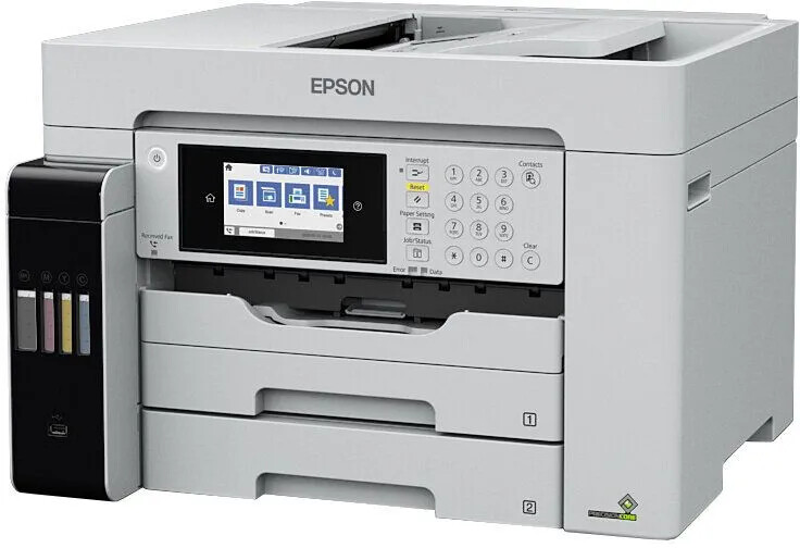 Epson EcoTank L15180 C11CH71406 inkoustová multifunkce.

Tato rychlá multifunkční tiskárna A3 s bohatou nabídkou funkcí nabízí bezproblémový tisk a mimořádně nízké celkové náklady na vlastnictví.

Toto snadno použitelné zařízení EcoTank Pro Wi-Fi umožňuje tisknout, skenovat, kopírovat a faxovat dokumenty s výjimečně nízkými náklady na tisk a nízkou spotřebou energie díky technologii Heat-Free.

* Tisk, Skener, Kopírka, Fax
* Tisková hlava PrecisionCore™


Formát tiskárny:  A3
Formáty papíru:  A4 (21.0x29,7 cm), Legal, A5 (14,8x21,0 cm), A6 (10,5x14,8 cm), B6 (12,5x17,6 cm), B5 (17,6x25,7 cm), No.
Rozlišení [DPI]:  4.800 x 1.200 dpi
Rychlost tisku [str./min.]:  25 Str./min Černobíle, 25 Str./min Colour
Tisk první strany [sec.]:  Černobíle 5,5 s, Colour 5,5 s, According to IEEE/ISO 17629
Max.

Oboustranný tisk:  Ano (A4/A3, obyčejný papír)

Automatický podavač pro skenování:  ano

Kapacita zásobníku [str.]: 

*Automatický podavač dokumentů: 50 Stran
*Kapacita výstupního zásobníku: 125 Listů
*Kapacita zásobníku papíru: 250 Listů Standardní, 550 Listů max.

Rozhraní: 

Vysokorychlostní rozhraní USB – kompatibilní s USB 2.0, Ethernetové rozhraní (100 Base-TX / 10 Base-T), bezdrátová síť LAN IEEE 802.11a/b/g/n/ac (WiFi 5), Wi-Fi Direct, Hostitel USB

Tiskové jazyky:  PCL5e, PCL6

Skener: 

*Double-sided scanning: Ano
*Rychlost jednostranného skenování (A4 černobíle): 26 ipm with ADF scan
*Rychlost oboustranného skenování (A4 černobíle): 11,5 ipm with ADF scan
*Rychlost jednostranného skenování (A4 barevně): 9 ipm with ADF scan
*Rychlost oboustranného skenování (A4 barevně): 6 ipm with ADF scan
*Skenovací rozlišení: 1.200 dpi (horizontálně x vertikálně)
*Optické rozlišení (ADF): 1.200 dpi (horizontálně x vertikálně)
*Výstupní formáty: BMP, JPEG, TIFF, multi-TIFF, PDF, PNG
*Typ skeneru: Contact image sensor (CIS)

Fax:  až 33,6 kb/s / přibl.

Spotřeba [W]:  19 W (samostatné kopírování, vzor ISO/IEC 24712), 0,7 W (úsporný režim), 9,7 W Připraveno, 0,2 W (vypnutí), TEC 0,13 kWh/week
Hlučnost [dB]:  6,7 B (A) podle vzoru ISO 7779 s papírem Epson Premium Glossy Photo Paper / režim Photo RPM - 52 dB (A) podle ISO 9226
Rozměry (šířka x hloubka x výška):  515 x 976 x 521 mm
Hmotnost [kg]:  21,5 kg

Podporované operační systémy:  XenApp 5.0, XenApp 6.0, Citrix XenApp 6.x, Citrix XenApp 7.6 a novější, Citrix XenApp 7.x, Citrix XenApp Version 6.5, Citrix XenApp Version 7.6, Citrix XenDesktop Version 7.6, Linux, Mac OS 10.10.x, Mac OS 10.11, Mac OS 10.2+, Mac OS 10.3+, Mac OS 10.4+, Mac OS 10.4.11 nebo novější (pouze Epson Scan), Mac OS 10.5+, Mac OS 10.5.8 nebo novější, Mac OS 10.5.8 nebo novější (vyžaduje stažení ovladače z webových stránek společnosti Epson), Mac OS 10.5.9, Mac OS 10.6+, Mac OS 10.7.x, Mac OS 10.8.x, Mac OS 10.9.x, Mac OS X, Mac OS X 10.11.x, Mac OS X 10.11.x nebo novější, Mac OS X 10.12, Mac OS X 10.12.x, Mac OS X 10.13.x, Mac OS X 10.6.8, Mac OS X 10.6.8 or later, Windows 10 (32/64 bit), Windows 7 (32/64 bit), Windows 8 (32/64bitová verze), Windows 8.1 (32/64 bit), Windows Server 2008 R2, Windows Server 2012 R2, Windows Server 2016, Windows Vista (32/64bitová verze), Windows XP Professional x64 Edition SP2 or later, Windows XP SP3 or later (32-bit), Windows Server 2003 R2, spectextoptionoperatingsystemswin2003ii2, Verze Windows XP Professional x64, iOS 5.0+, iOS 6.0+, iOS 7

Obsah balení: 1 kompletní sada inkoustu (BK – 127 ml, CMY – 70 ml), Ovladače a pomocné programy (CD), Instalační/bezpečnostní příručka, Hlavní zařízení, napájecí kabel, Úvodní příručka, Záruční dokument

Záruka: 24 měsíců

  
!

Chcete ZDARMA prodloužit záruku na 3 roky?