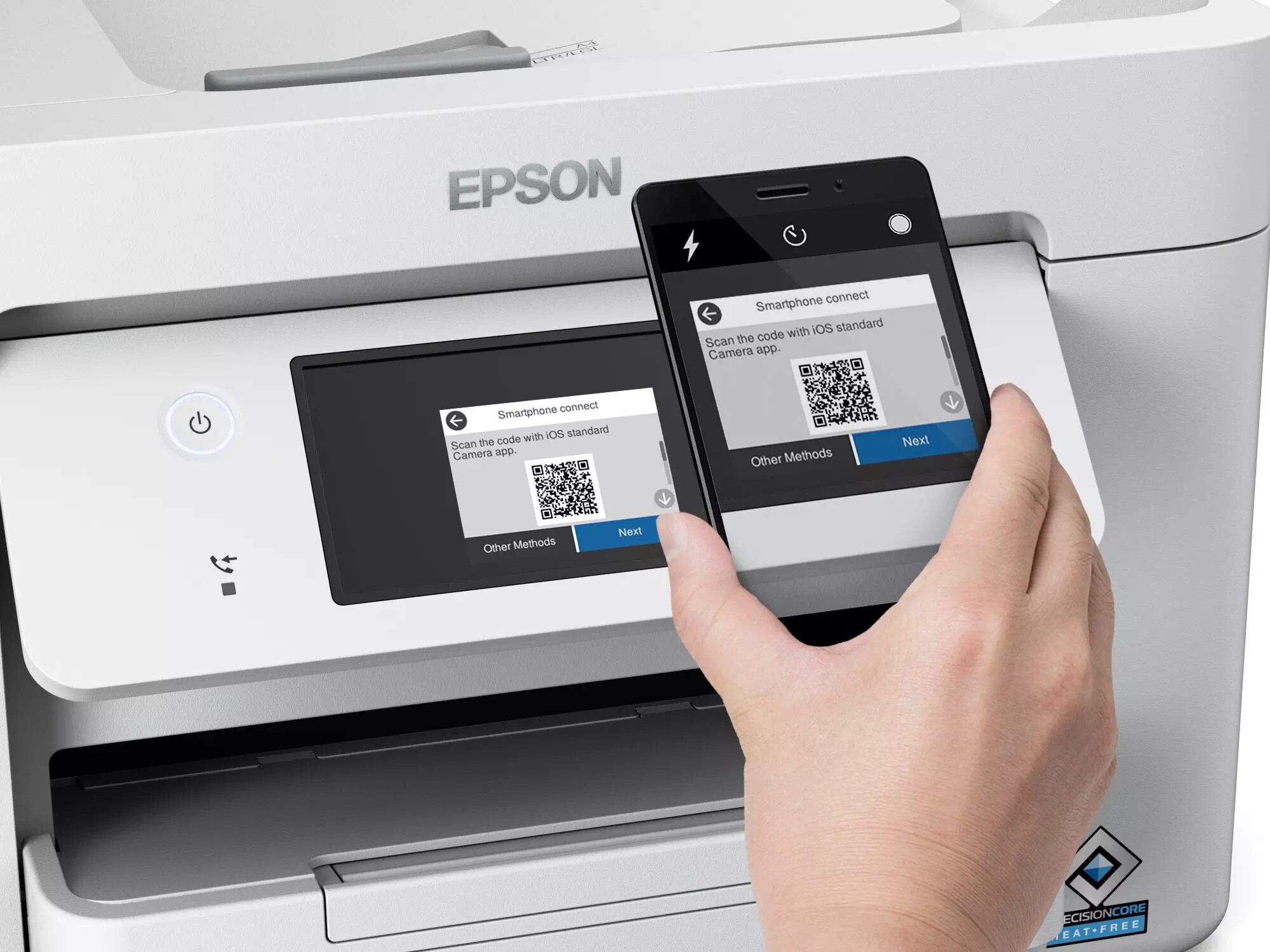 Epson WorkForce Pro WF-M4619DWF C11CK74401 atramentová multifunkcia.
Táto multifunkčná tlačiareň formátu A4 splní požiadavky aj najnáročnejších užívateľov z radov domácich kancelárií a malých firiem.
Vyššia produktivita
Táto efektívna, spoľahlivá a rýchla tlačiareň ponúka obojstrannú tlač formátu A4 rýchlosťou 25 str./min.
Minimalizácia výdavkov
Znížte zásadne náklady vďaka nízkonákladovým atramentovým kazetám.
Flexibilné bezdrôtové riešenia
Tlačiť môžete odkiaľkoľvek z domu alebo kancelárie prostredníctvom pripojenia Wi-Fi.
Technológia
Metóda tlače: Tlačová hlava PrecisionCore™
Konfigurácia trysiek: 800 trysky čierna
Min.
Atramentová technológia: DURABrite™ Ultra
Category: Home Office, Pracovná skupina
Multifunkcia: Tlač, Skenovanie, kópií, Fax
Tlač
Čas do vytlačenia prvej stránky: Čiernobielo 5,5 s
Rýchlosť tlače ISO/IEC 24734: 25 Str./min Čiernobielo
Rýchlosť obojstrannej tlače ISO/IEC: 16 A4 str./min.
Rýchlosť tlače: 36 Str./min Čiernobielo (obyčajný papier)
Tlačové rozlíšenie: 4.800 x 2.400 dpi
Max.
Odporúčaný pracovný cyklus: 250 - 2.000 Stran za mesiac
Farby: Čierna [Pigment]
Tlačiť z: PC, MAC, Network, Mobile Device, PC (drôtové), PC (bezdrôtové), Mobilné zariadenia (WiFi Direct), Mobilné zariadenia (cez USB)
Skener
Rýchlosť jednostranného skenovania (A4 čiernobielo): 9.600 dpi; , 12 ipm so skenovaním ADF
Rýchlosť skenovania: 5 s/str.
Skenovacie rozlíšenie: 1.200 dpi x 2.400 dpi (horizontálne x vertikálne)
Optické rozlíšenie (ADF): 600 dpi x 600 dpi (horizontálne x vertikálne)
Výstupné formáty: BMP, JPEG, TIFF, multi-TIFF, PNG
Typ skenera: Contact image sensor (CIS)
Optické rozlíšenie: 1.200 dpi x 2.400 dpi (horizontálne x vertikálne)
Fax
Typ faxu: Funkcia Walk-up čiernobieleho a farebného faxu
Rýchlosť odosielania faxu: až 33,6 kb/s/pribl.
Spracovanie papiera/médií
Formáty papiera: A4 (21.0 x 29,7 cm), A5 (14,8 x 21,0 cm), Letter, A6 (10,5 x 14,8 cm), B5, C6 (obálka), DL (obálka), No.
Automatický podávač dokumentov: 35
Vhodná gramáž papiera: 64 g/m?
Duplexná tlač: Áno (A4, obyčajný papier)
Kapacita výstupného zásobníka: 80 Listy
Paper Tray Capacity: 250 Listy Štandardné, 250 Listy max.
Počet zásobníkov papiera: 1
Všeobecné informácie
Rozmery výrobku: 425 x 388 x 277 mm (šírka x hĺbka x výška)
Hmotnosť výrobku: 10,1 kg
Rozhranie: Hi-Speed USB - kompatibilný s rozhraním USB 2.0, Ethernetové rozhranie (100 Base-TX / 10 Base-T), bezdrôtová sieť LAN IEEE 802.11 b/g/n (WiFi 4), Wi-Fi Direct, Hostiteľ USB, bezdrôtová sieť LAN IEEE 802.11a/b/g/n/ac (WiFi 5), bezdrôtová sieť LAN a/n (5 GHz)
LCD displej: Farebná, Dotyková obrazovka, Uhlopriečka: 6,9 cm
Záruka: 24 mesiacov 
!