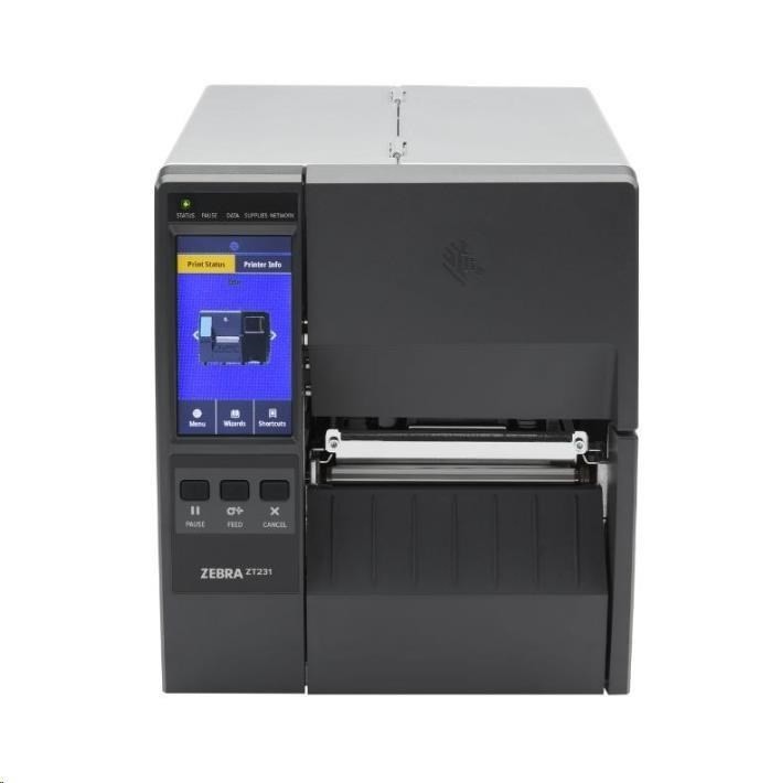 Zebra ZT231 ZT23142-T2E000FZ, label printer, 8 dots/mm (203 dpi), cutter, display, EPL, ZPL, ZPLII, USB, USB Host, RS232, BT (BLE), Ethernet.