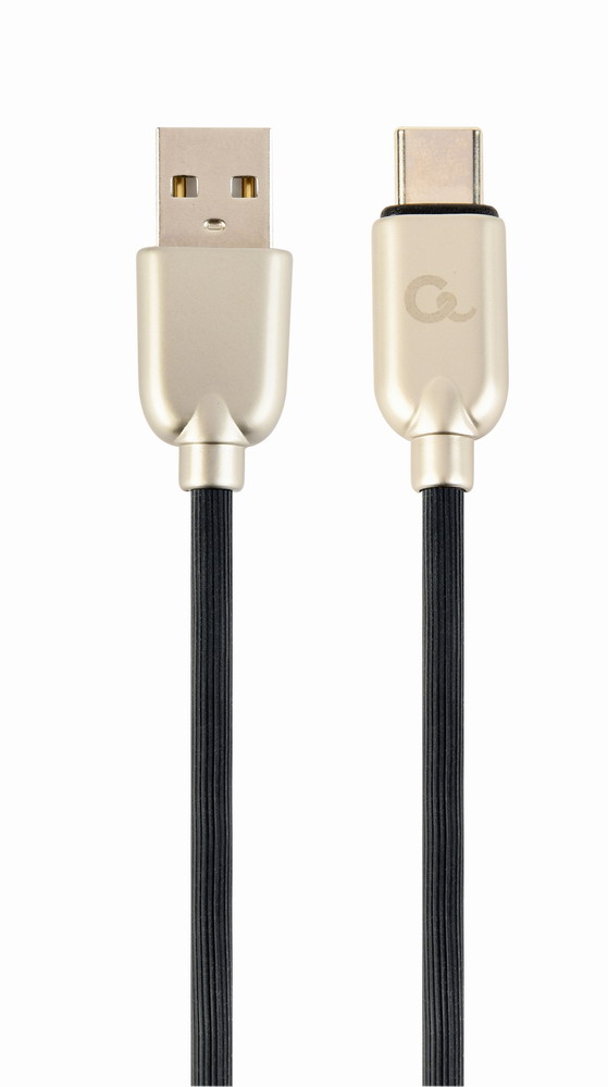 Kabel CABLEXPERT CC-USB2R-AMCM-1M USB 2.0 AM na Type-C kabel (AM/CM), 1m, pogumovaný, černý, blister, PREMIUM QUALITY