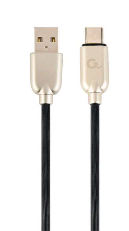 Kabel CABLEXPERT CC-USB2R-AMCM-2M USB 2.0 AM na Type-C kabel (AM/CM), 2m, pogumovaný, černý, blister, PREMIUM QUALITY