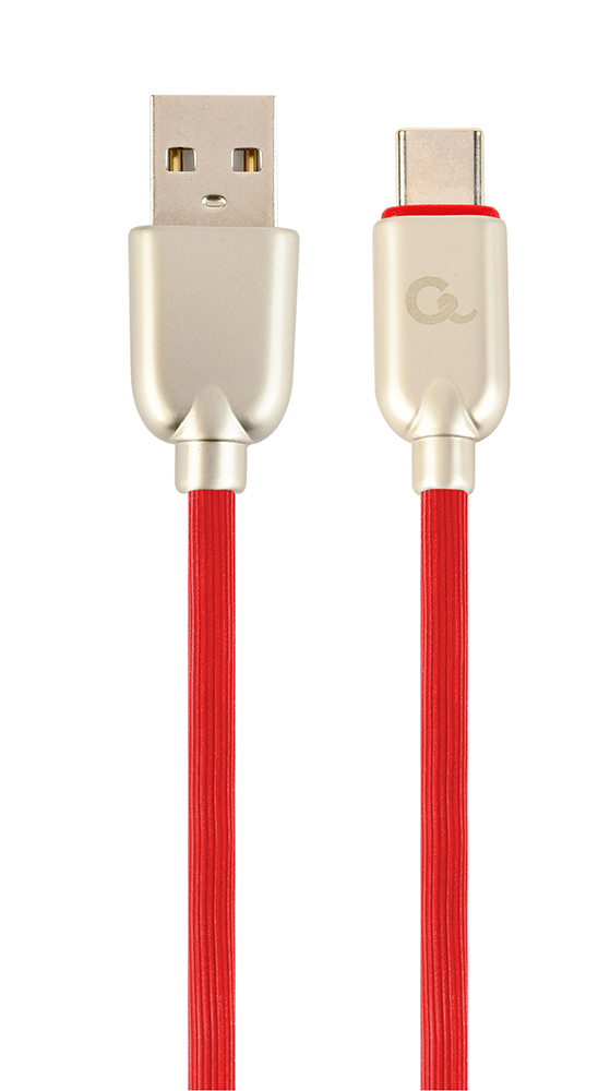 Kabel CABLEXPERT CC-USB2R-AMCM-1M-R USB 2.0 AM na Type-C kabel (AM/CM), 1m, pogumovaný, červený, blister, PREMIUM QUALITY