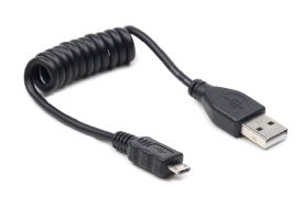 Kabel CABLEXPERT USB A Male/Micro B Male 2.0, 60cm, Black, kroucený