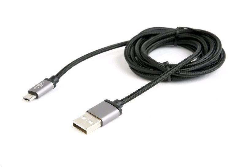 Kabel CABLEXPERT CCB-mUSB2B-AMBM-6 USB A Male/Micro B Male 2.0, 1,8m, opletený, černý, blister