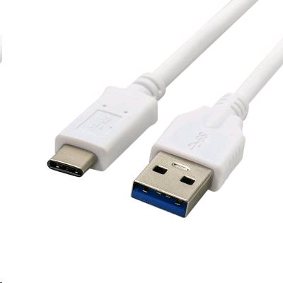 Kabel C-TECH CB-USB3C-20W USB 3.0 AM na Type-C kabel (AM/CM), 2m, bílý