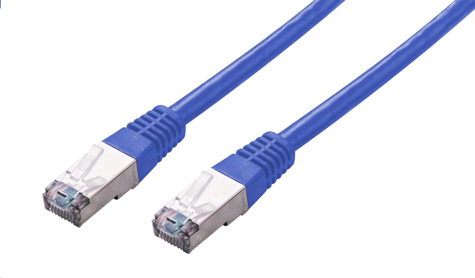 Kabel C-TECH CB-PP5F-025B patchcord Cat5e, FTP, modrý, 0,25m