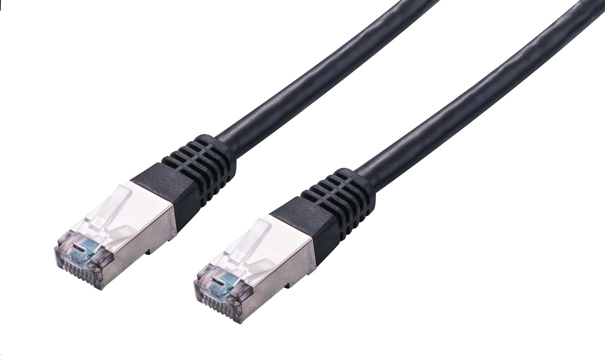 Kabel C-TECH CB-PP5F-05BK patchcord Cat5e, FTP, černý, 0,5m