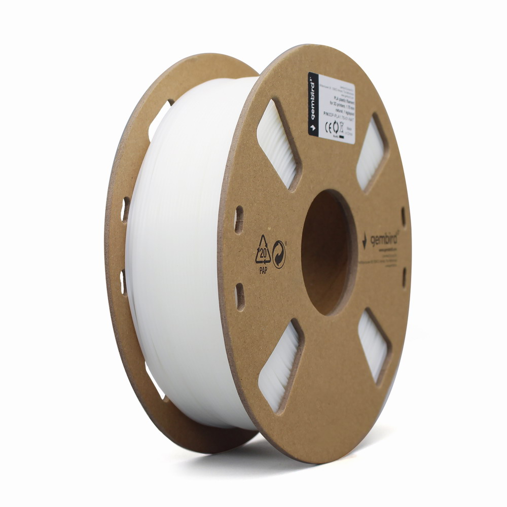 GEMBIRD 3D filament, PLA, 1,75mm, 1000g, 3DP-PLA1.75-01-NAT,  natural