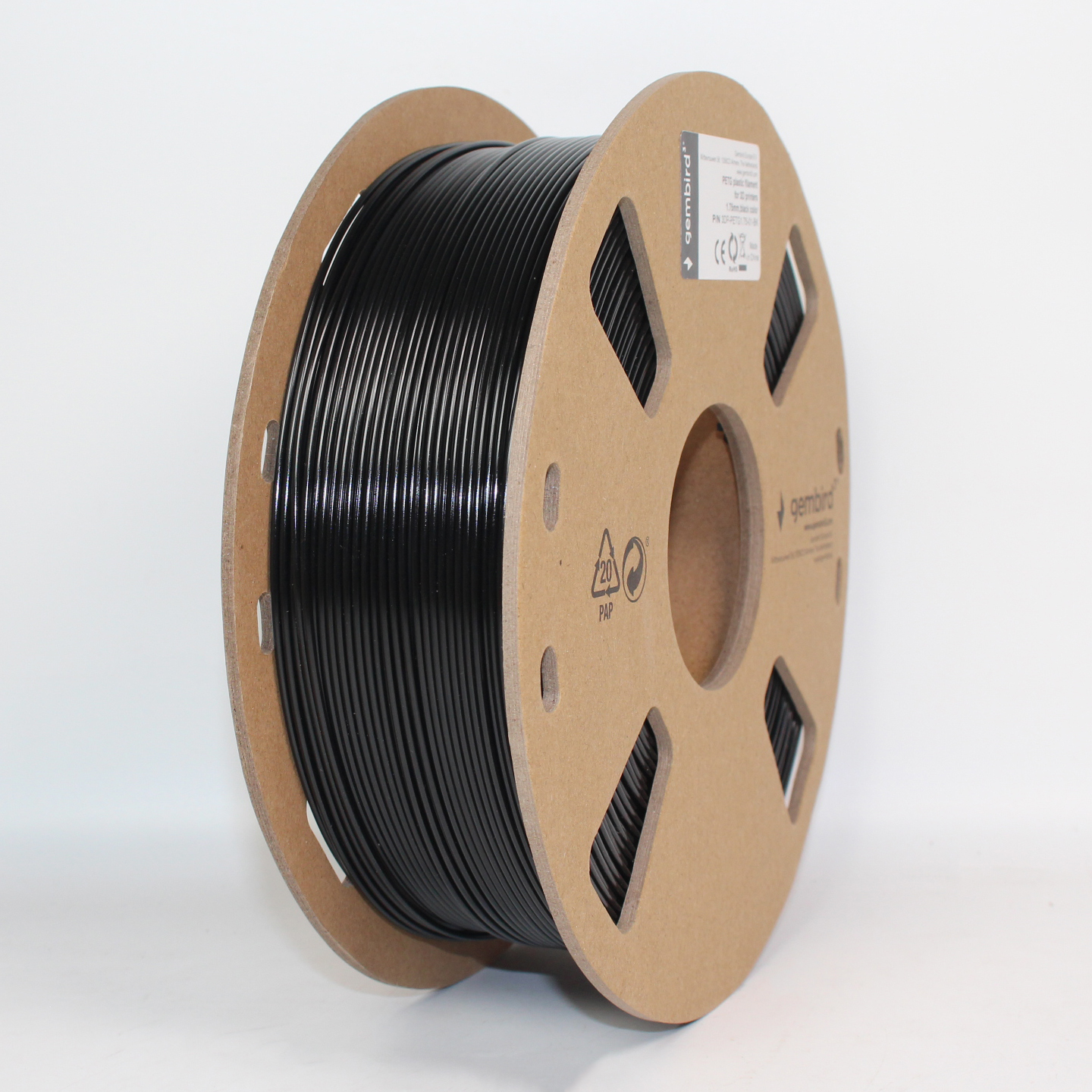 GEMBIRD 3D filament, PETG, 1,75mm, 1000g, 3DP-PETG1.75-01-BK,  černá