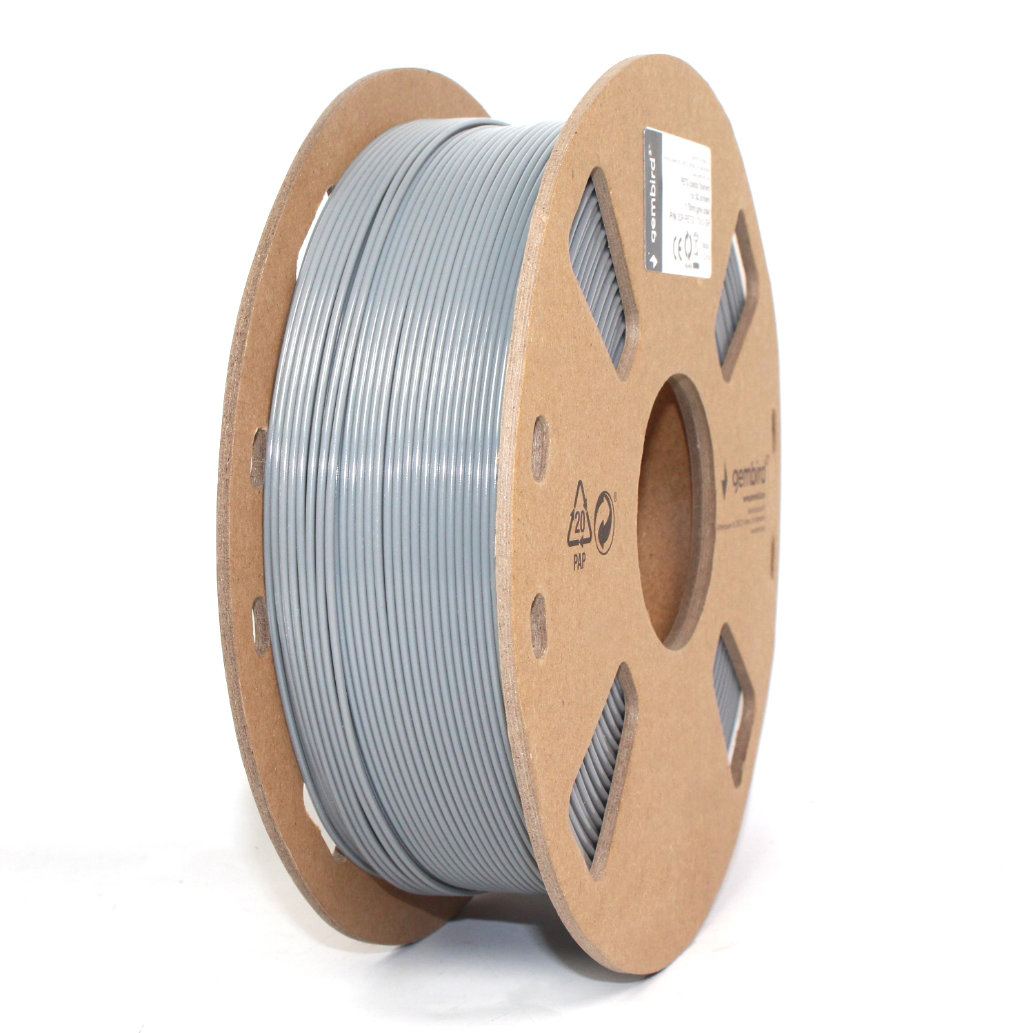 GEMBIRD 3D filament, PETG, 1,75mm, 1000g, 3DP-PETG1.75-01-GR,  šedá