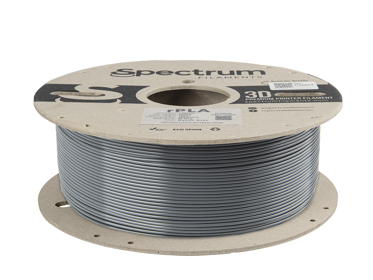 Spectrum 80556 3D filament, r-PLA, 1,75mm, 1000g, basalt grey