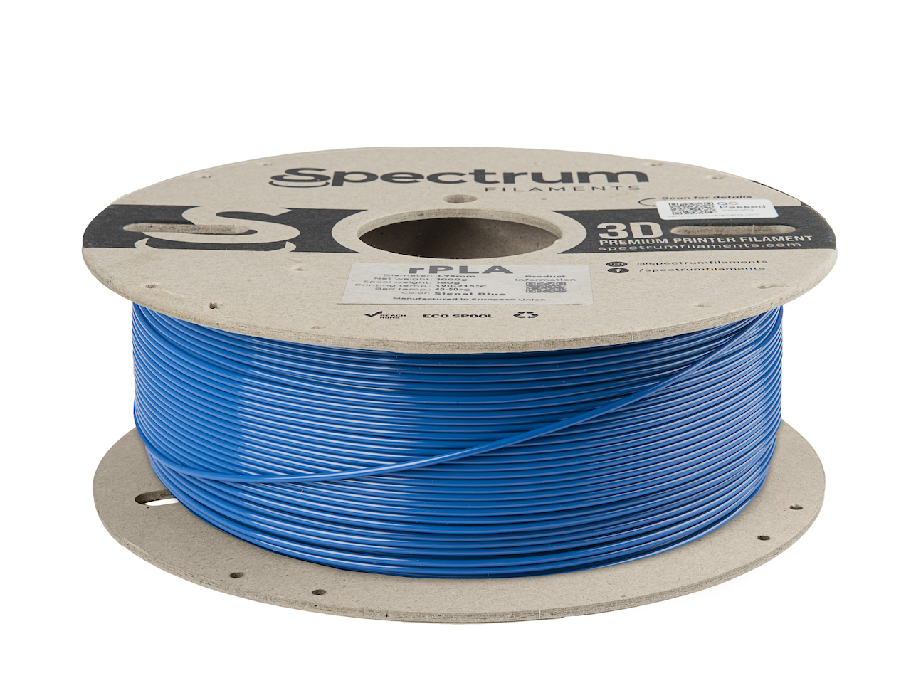 Spectrum 80558 3D filament, r-PLA, 1,75mm, 1000g, signal blue