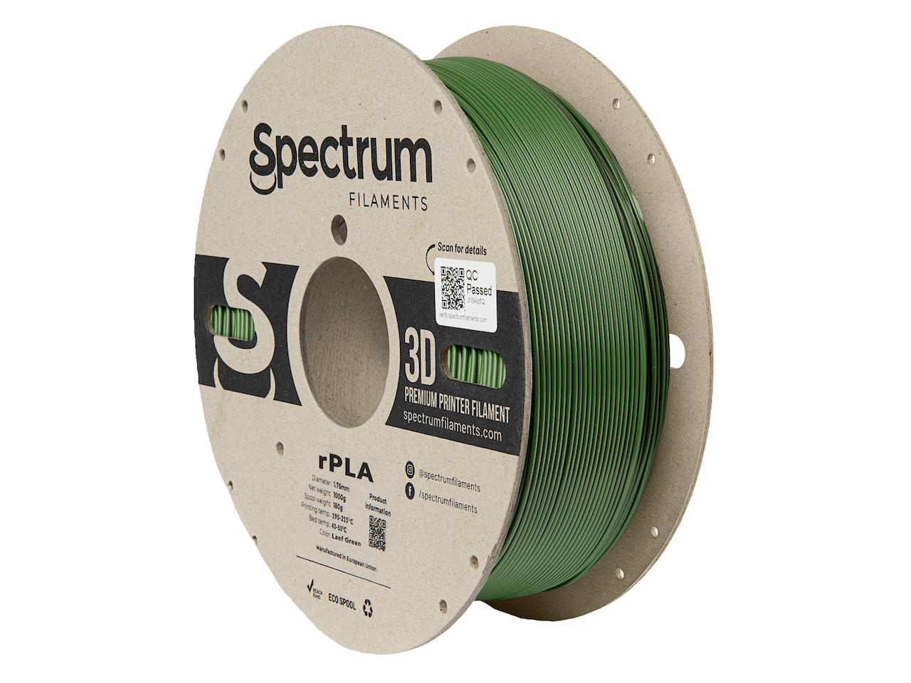 Spectrum 80559 3D filament, r-PLA, 1,75mm, 1000g, leaf green