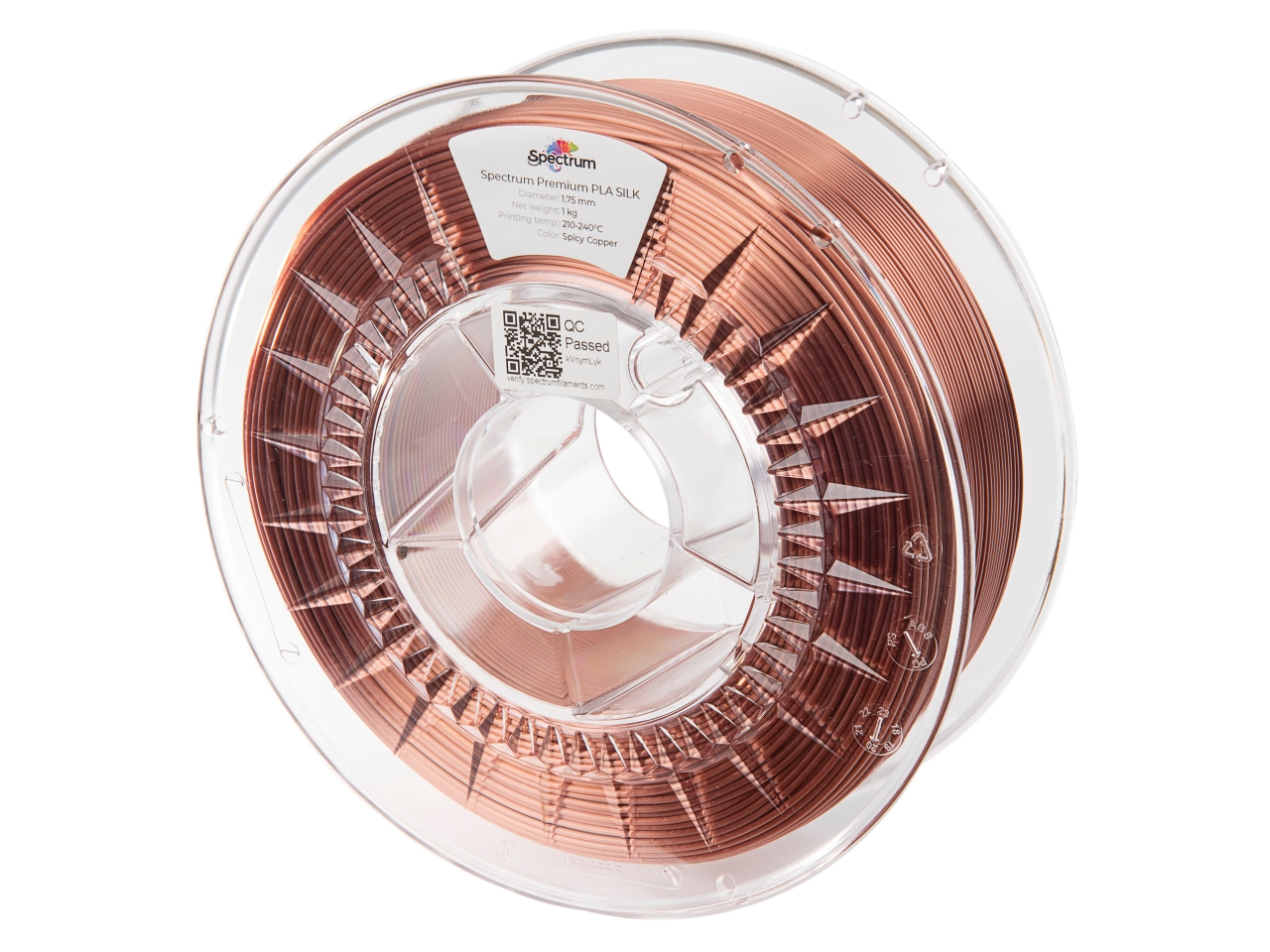 Spectrum 3D filament, PLA Silk, 1,75mm, 1000g, 80441, spicy copper.