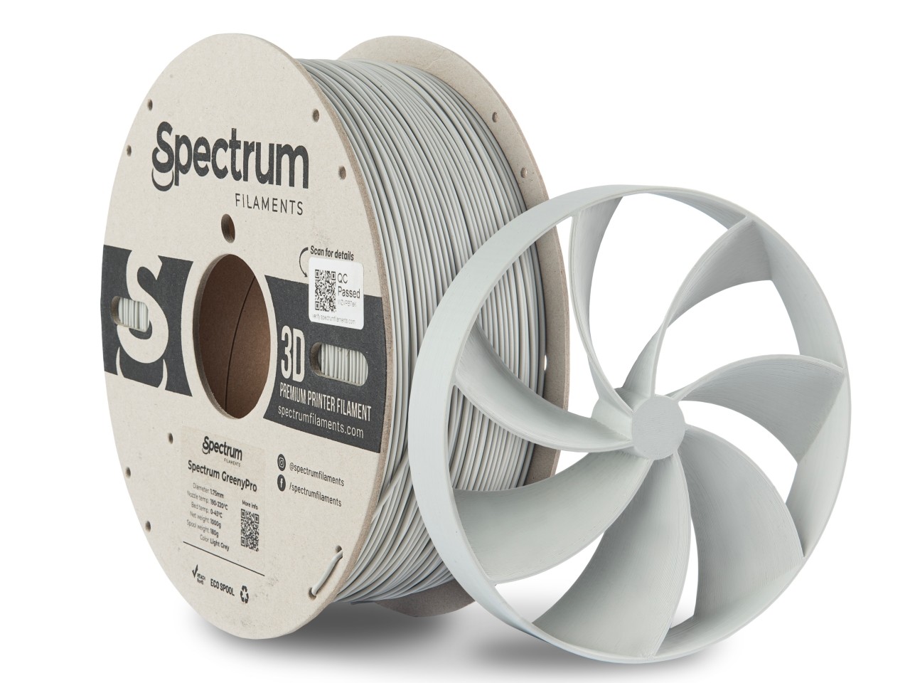 Spectrum 80903 3D filament, GreenyPro, 1,75mm, 1000g, LIGHT GREY