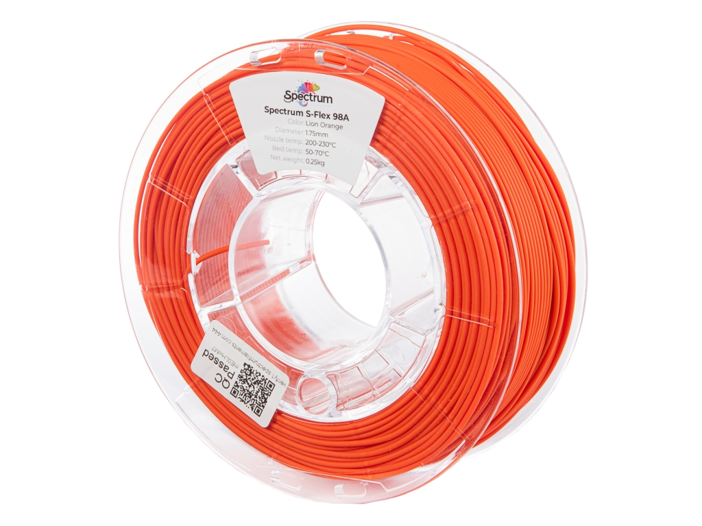 Spectrum 80526 3D filament, S-Flex 98A, 1,75mm, 250g, lion orange