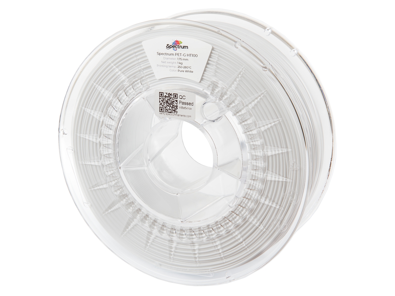 Spectrum 80411 3D filament, PET-G HT100, 1,75mm, 1000g, PURE WHITE