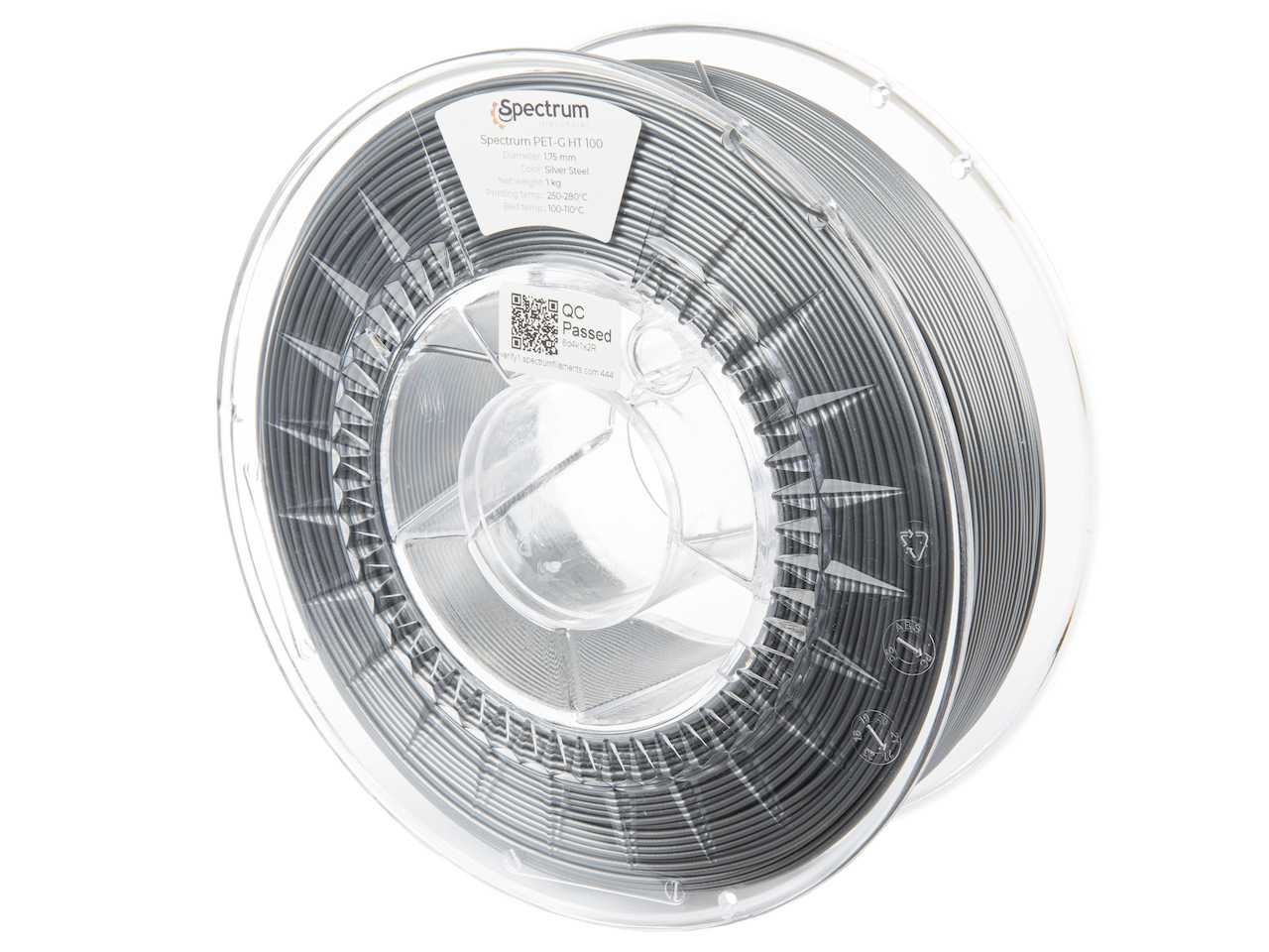 Spectrum 80407 3D filament, PET-G HT100, 1,75mm, 1000g, SILVER STEEL