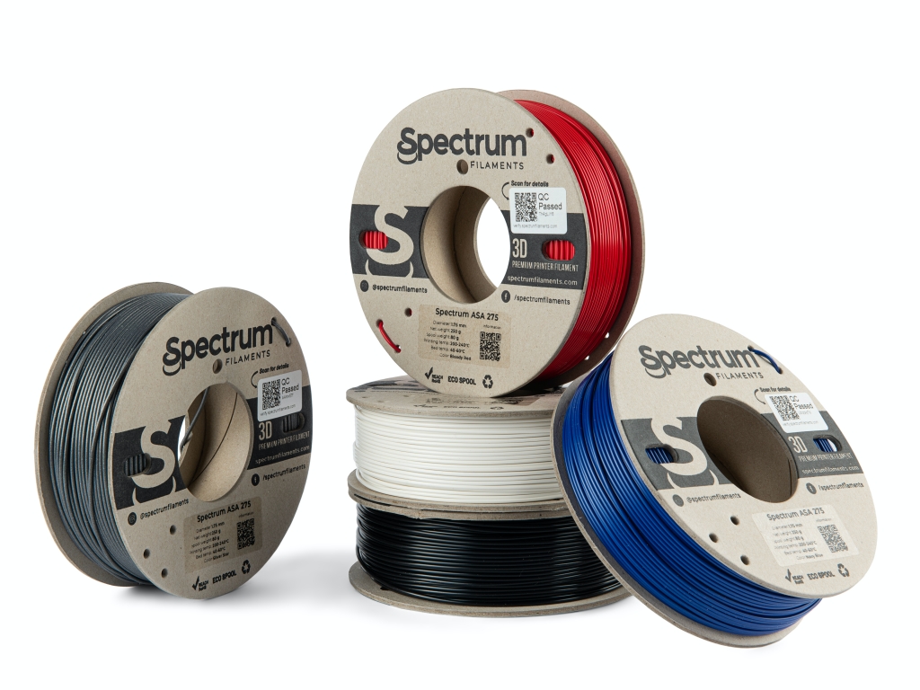 Spectrum 80749 3D filament, ASA 275, 1,75mm, 5x250g, mix Polar White, Deep Black, Silver Star, Navy Blue, Bloody Red