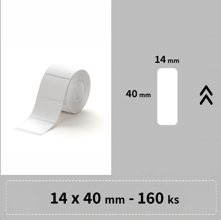 Niimbot štítky RP A2A08611501, 14x40mm 160ks Bílé pro D11, D11-M, D110, D110-H